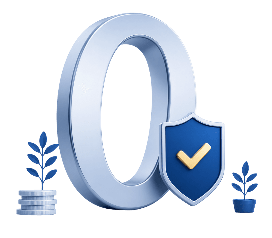 Zero hidden fees illustration